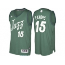 Men's Utah Jazz #15 Derrick Favors Green 2016 Christmas Day NBA Swingman Jersey