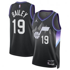 Men's Utah Jazz #19 Ace Bailey Black 2024-25 Draft Statement Edition Stitched Basketball Jersey