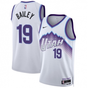 Men's Utah Jazz #19 Ace Bailey White 2025 Association Edition Stitched Basketball Jersey