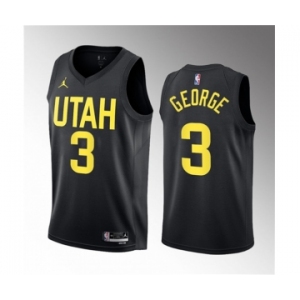 Men's Utah Jazz #3 Keyonte George Black 2023 Draft Statement Edition Stitched Basketball Jersey