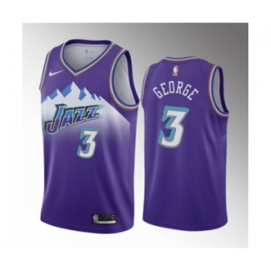 Men's Utah Jazz #3 Keyonte George Purple 2023 Draft Classic Edition Stitched Basketball Jersey