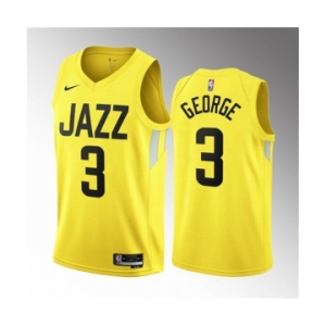 Men's Utah Jazz #3 Keyonte George Yellow 2023 Draft Association Edition Stitched Basketball Jersey