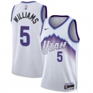 Men's Utah Jazz #5 Cody Williams White 2025 Association Edition Stitched Basketball Jersey