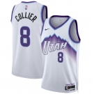 Men's Utah Jazz #8 Isaiah Collier White 2025 Association Edition Stitched Basketball Jersey