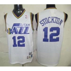 nba jerseys utah jazz #12 stockton white (fans edition)
