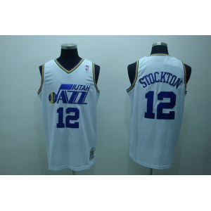 nba utah jazz #12 stockton white