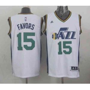 nba utah jazz #15 favors white