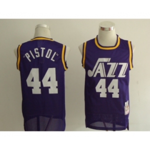 nba utah jazz #44 pistol purple