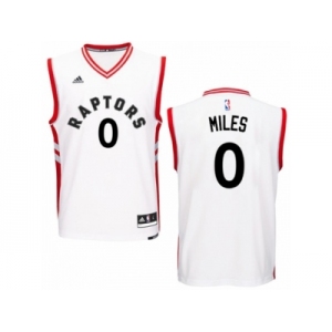 Men Adidas Toronto Raptors #0 C.J. Miles Authentic White Home NBA Jersey