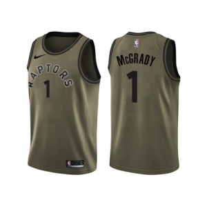 Men Nike Toronto Raptors #1 Tracy Mcgrady Green Salute to Service NBA Swingman Jersey