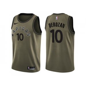 Men Nike Toronto Raptors #10 DeMar DeRozan Green Salute to Service NBA Swingman Jersey