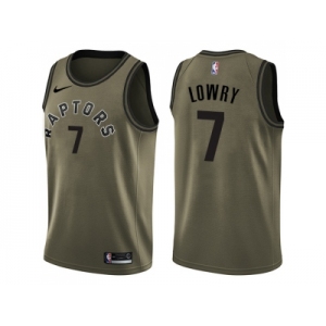 Men Nike Toronto Raptors #7 Kyle Lowry Green Salute to Service NBA Swingman Jersey