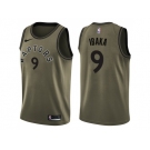 Men Nike Toronto Raptors #9 Serge Ibaka Green Salute to Service NBA Swingman Jersey