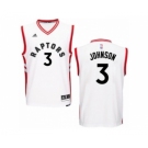 Men's Adidas Toronto Raptors #3 James Johnson Authentic White Home NBA Jersey