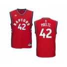 Men's Adidas Toronto Raptors #42 Jakob Poeltl Authentic Red Road NBA Jersey