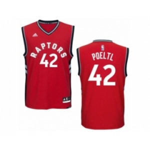 Men's Adidas Toronto Raptors #42 Jakob Poeltl Authentic Red Road NBA Jersey