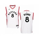 Men's Adidas Toronto Raptors #8 Bismack Biyombo Authentic White Home NBA Jersey