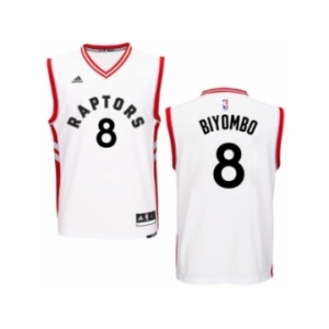 Men's Adidas Toronto Raptors #8 Bismack Biyombo Swingman White Home NBA Jersey