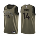 Men's Nike Toronto Raptors #14 Danny Green Swingman Green Salute to Service NBA Jersey