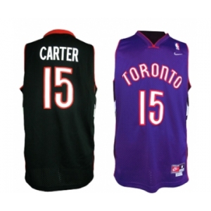 Men's Nike Toronto Raptors #15 Vince Carter Swingman Black Purple Throwback NBA Jersey