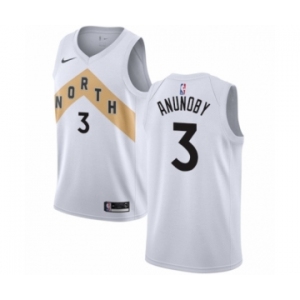 Men's Nike Toronto Raptors #3 OG Anunoby Swingman White NBA Jersey - City Edition