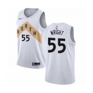 Men's Nike Toronto Raptors #55 Delon Wright Swingman White NBA Jersey - City Edition