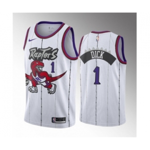 Men's Toronto Raptors #1 Gradey Dick White 2023 Draft Classic Edition Stitched Basketball Jersey