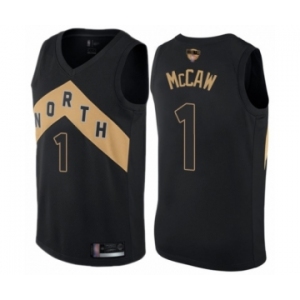 Men's Toronto Raptors #1 Patrick McCaw Authentic Black 2019 Basketball Finals Bound Jersey - City Edition