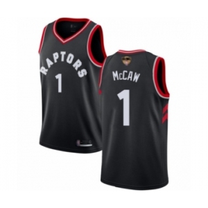 Men's Toronto Raptors #1 Patrick McCaw Authentic Black 2019 Basketball Finals Bound Jersey Statement Edition