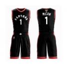 Men's Toronto Raptors #1 Patrick McCaw Authentic Black 2019 Basketball Finals Bound Suit Jersey Statement Edition