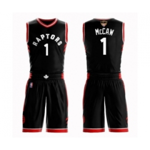 Men's Toronto Raptors #1 Patrick McCaw Authentic Black 2019 Basketball Finals Bound Suit Jersey Statement Edition