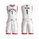 Men's Toronto Raptors #1 Patrick McCaw Authentic White 2019 Basketball Finals Bound Suit Jersey - Association Edition