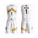 Men's Toronto Raptors #1 Patrick McCaw Authentic White 2019 Basketball Finals Bound Suit Jersey - City Edition