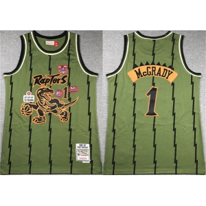 Men's Toronto Raptors #1 Tracy McGrady Green 1998-99 Throwback Stitched Jersey