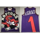 Men's Toronto Raptors #1 Tracy McGrady Purple Big Face Mitchell Ness Hardwood Classics Soul Swingman Throwback Jersey