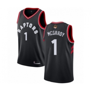 Men's Toronto Raptors #1 Tracy Mcgrady Authentic Black 2019 Basketball Finals Bound Jersey Statement Edition