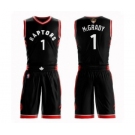 Men's Toronto Raptors #1 Tracy Mcgrady Authentic Black 2019 Basketball Finals Bound Suit Jersey Statement Edition