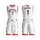 Men's Toronto Raptors #1 Tracy Mcgrady Authentic White 2019 Basketball Finals Bound Suit Jersey - Association Edition