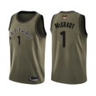 Men's Toronto Raptors #1 Tracy Mcgrady Swingman Green Salute to Service 2019 Basketball Finals Bound Jersey