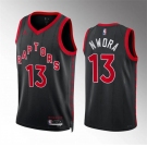 Men's Toronto Raptors #13 Jordan Nwora Black Statement Edition Stitched Basketball Jersey