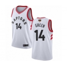 Men's Toronto Raptors #14 Danny Green Authentic White 2019 Basketball Finals Bound Jersey - Association Edition