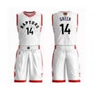 Men's Toronto Raptors #14 Danny Green Authentic White 2019 Basketball Finals Bound Suit Jersey - Association Edition