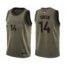 Men's Toronto Raptors #14 Danny Green Swingman Green Salute to Service 2019 Basketball Finals Bound Jerse