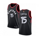 Men's Toronto Raptors #15 Vince Carter Authentic Black 2019 Basketball Finals Bound Jersey Statement Edition