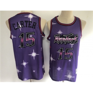 Men's Toronto Raptors #15 Vince Carter Authentic Purple Starry Sky Edition Basketball Jersey