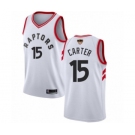 Men's Toronto Raptors #15 Vince Carter Authentic White 2019 Basketball Finals Bound Jersey - Association Edition