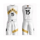 Men's Toronto Raptors #15 Vince Carter Authentic White 2019 Basketball Finals Bound Suit Jersey - City Edition