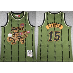 Men's Toronto Raptors #15 Vince Carter Green 1998-99 Throwback Stitched Jersey