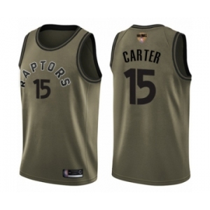 Men's Toronto Raptors #15 Vince Carter Swingman Green Salute to Service 2019 Basketball Finals Bound Jersey