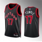 Men's Toronto Raptors #17 Garrett Temple Black Statement Edition Stitched Basketball Jersey